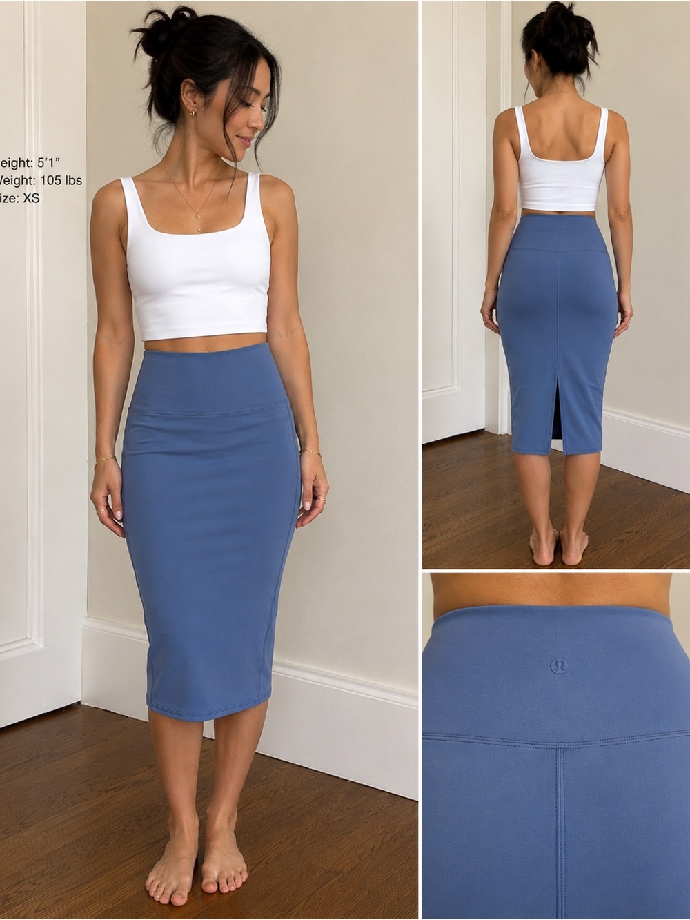 Lululemon Nulu High-Rise Midi Skirt Blue XS|Soft Stretch Athletic
